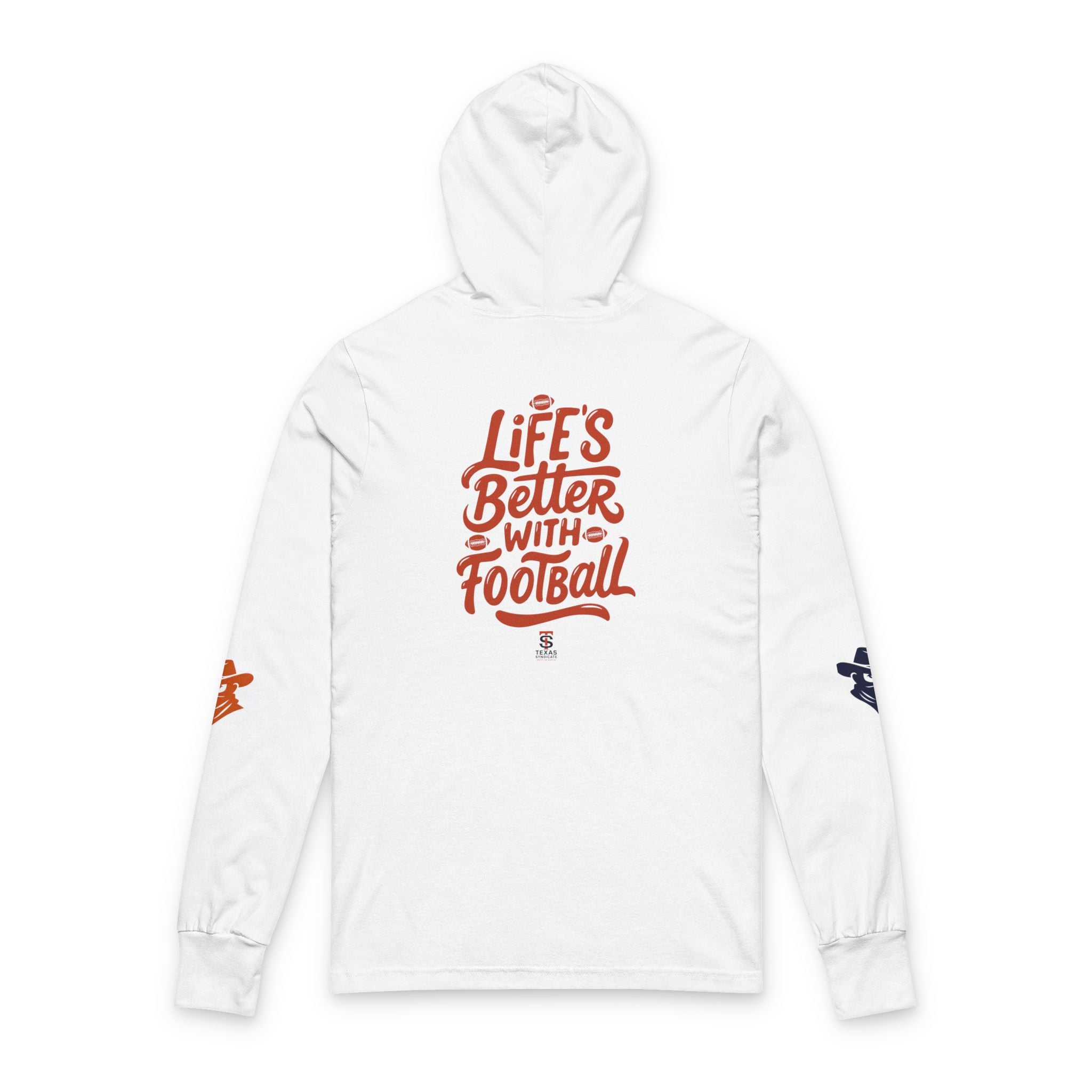 Football Lover’s Unisex Hooded Long Sleeve Tee – Comfortable Sports Shirt, Casual Everyday Wear, Game Day Apparel & Gift for Fans