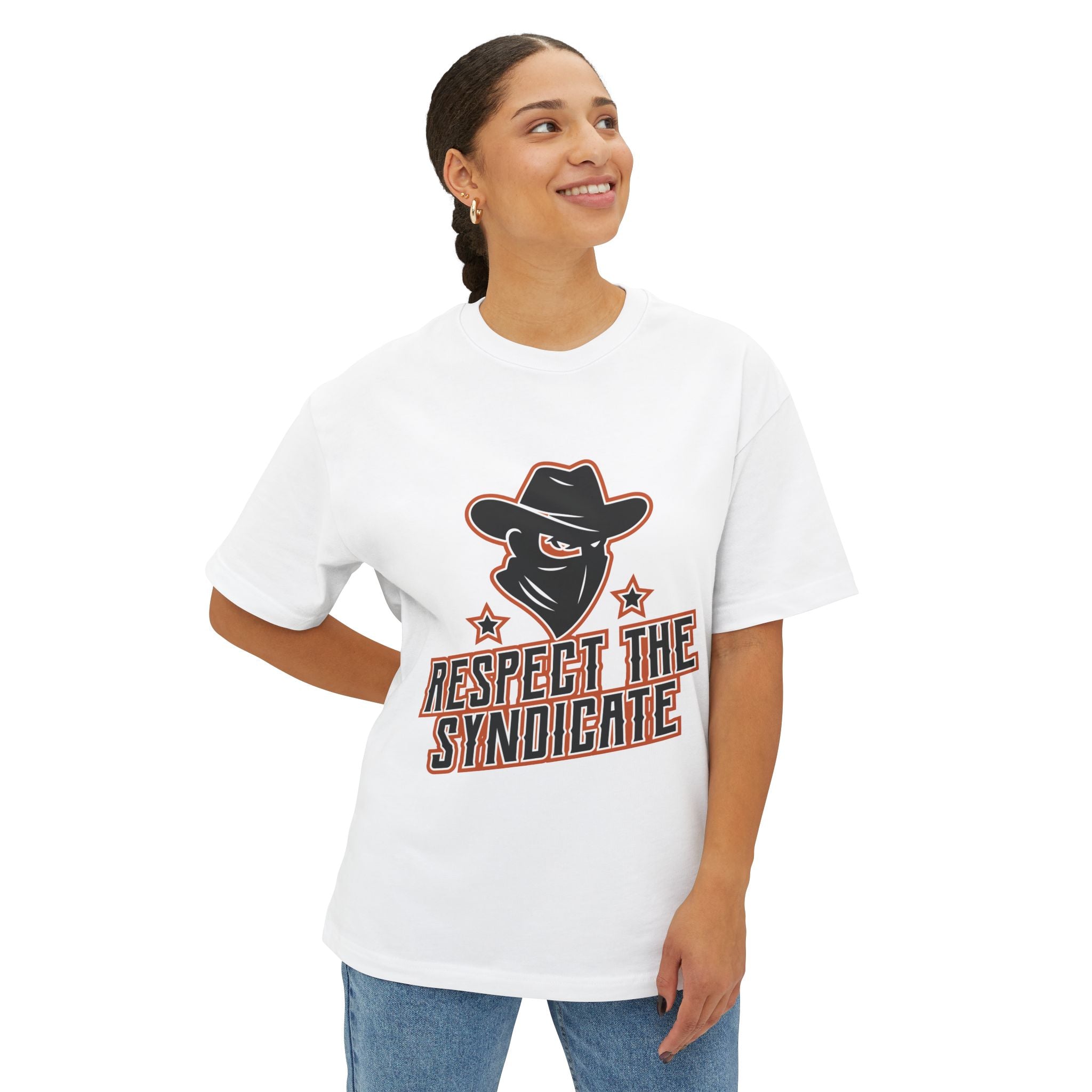 Unisex Oversized Graphic Tee, Respect The Syndicate Shirt, Casual Streetwear for Him and Her, Trendy Summer Essential